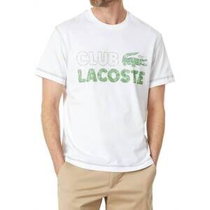 NEW LACOSTE vintage print organic cotton tee in white